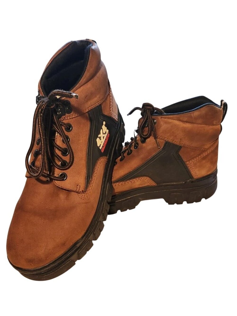 Carolina 4X4 Mens Brown Leather Work Boots 14D With Rugged Sole